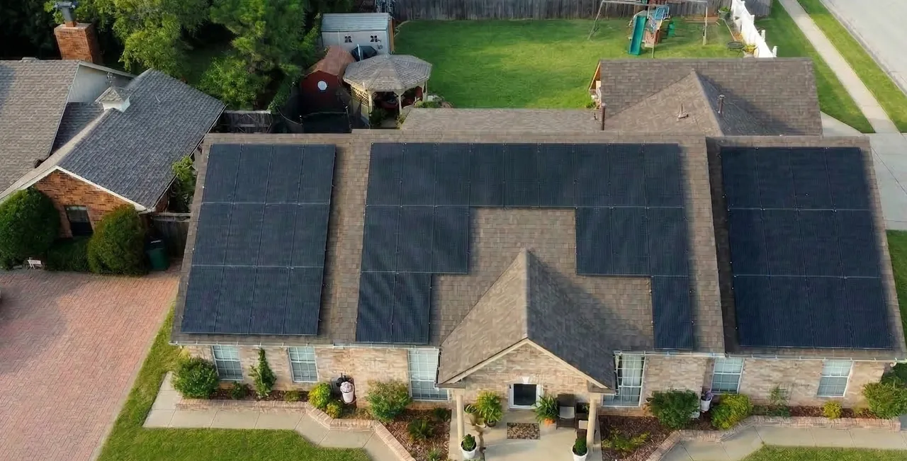 Oklahoma home with rooftop solar panels